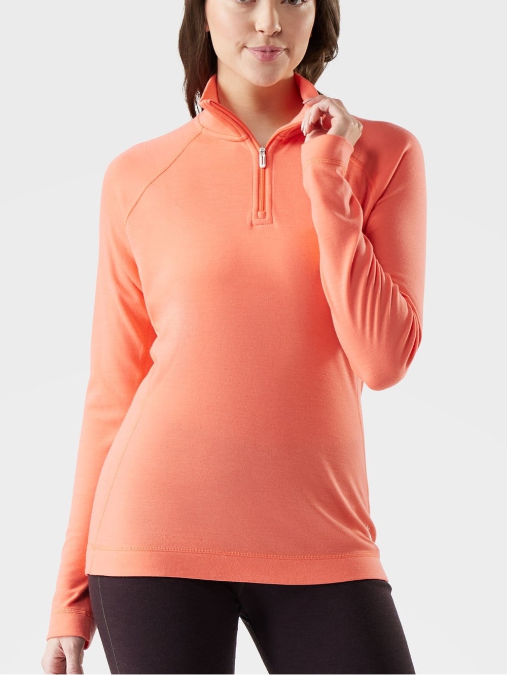 SMARTWOOL CLASSIC THERMAL 1/4 zip in Coral Reef